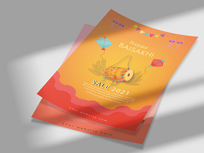 Baisakhi Flyer Design 3d best design branding creative design design flyer flyer design flyer template graphic design illustration logo ui