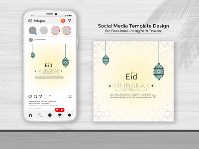 Eid Mubarak Social Media Posts best design creative design design flyer flyer design flyer template graphic design illustration logo luxury design motion graphics party flyer ui