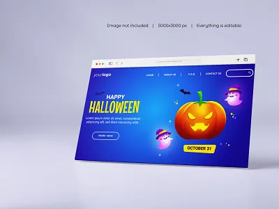 Halloween Website Header Design best design creative design flyer flyer design flyer template header illustration landing page logo ui ux webpage