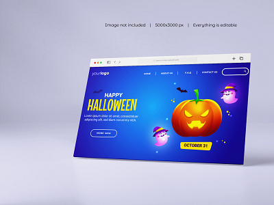 Halloween Website Header Design best design creative design flyer flyer design flyer template header illustration landing page logo ui ux webpage