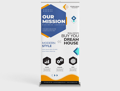 Advertising Roll up Marketing Banner flyer template vertical