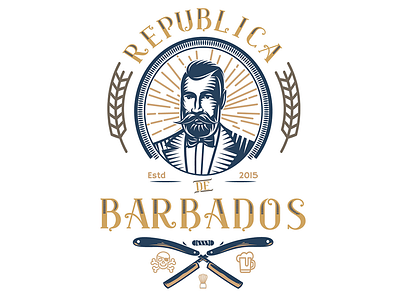 Republica de Barbados - Republic of Barbados - Barber Shop barber brand branding design graphic identity letter logo mark
