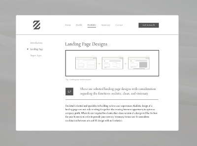 Classic Grayscale Landing Page Portfolio Concept design graphic design landingpage ui ux web webdesign