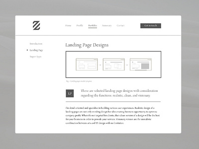 Classic Grayscale Landing Page Portfolio Concept