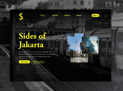 Sides of Jakarta - Photographer Community Landing Page dark design graphic design landingpage ui ux web webdesign