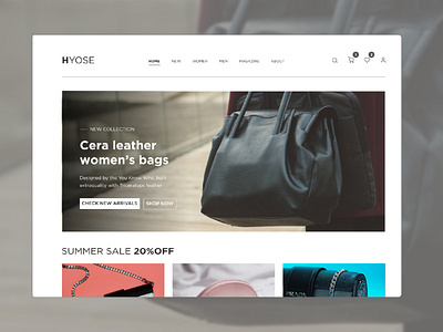 Hyose - Bags Marketplace Landing Page Concept