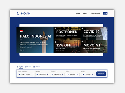 Movin - Travel Website Landing Page Concept