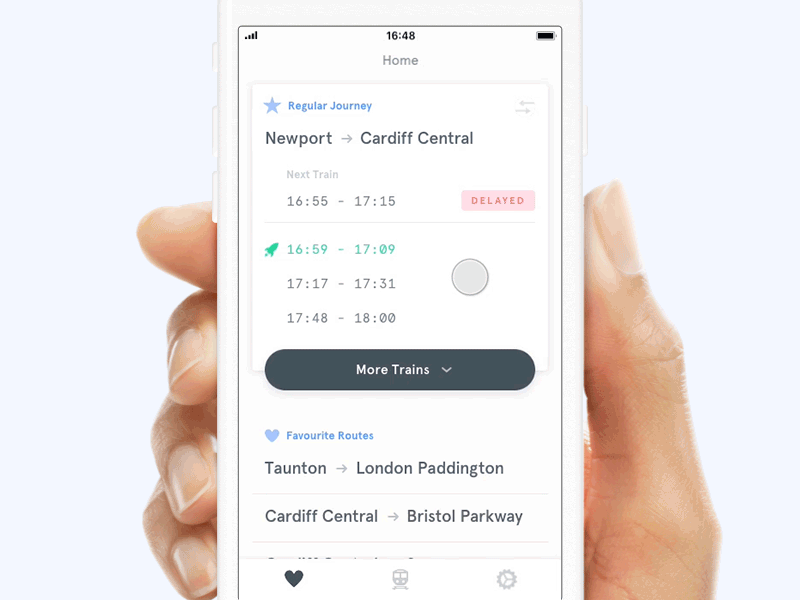 All Aboard simple mobile minimal travel refresh reload gif animation train ios clean app