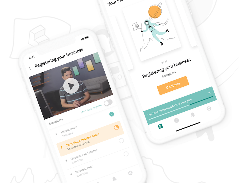 Launch colourful business elearning learning ui minimal mobile simple clean colorful app ios