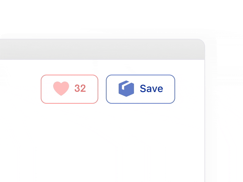 Save to Collection icons simple colorful button animation interaction minimal product clean ui app web