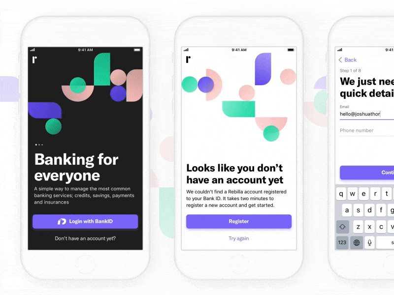 Credit Application application bank banking colorful finance form ios minimal mobile onboarding simple ui