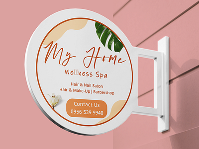 Signage Design for My Home Wellness Spa advertising branding designer designer for hire graphic design marketing signage signage design spa