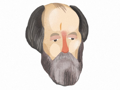 Soljenytsyn beard character face illustration portrait