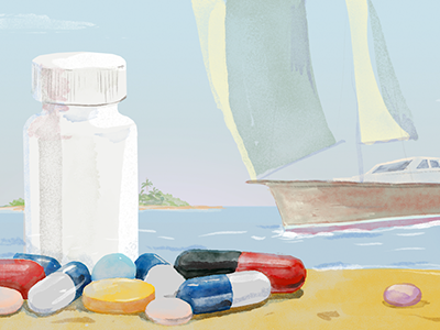 November beach draw drugs illustration sea summer