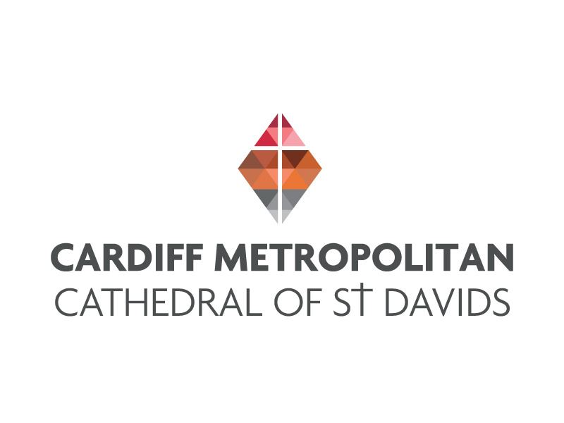 Cmcsd cathedral logo stained glass low poly illustration cardiff typography religion cross design branding brand identity