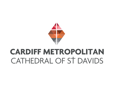 Cmcsd brand identity branding cardiff cathedral cross design illustration logo low poly religion stained glass typography