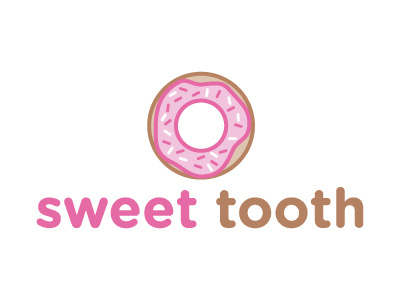 Sweet Tooth Logo brand branding cake design doughnut illustration logo pink sweet tooth