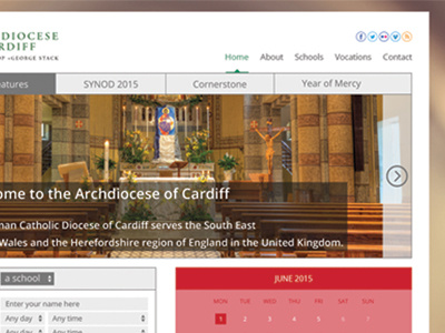 Archdiocese Of Cardiff cathedral christianity church design digital logo religion ui ux web website wireframe