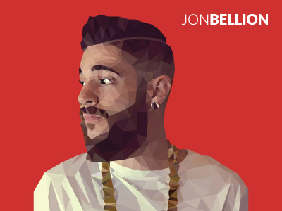 Jon Bellion art artwork beard illustration low poly lowpoly musician portrait rapper singer triangles typography