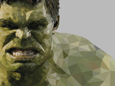 The Hulk art avengers design green hulk hulk smash illustration lowpoly portrait the avengers the hulk