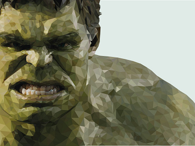 Hulk Lowpoly (Updated) avengers face green hulk illustration lowpoly lowpoly art mark ruffalo marvel smash the hulk triangles