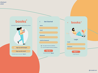 DailyUI #001 app book books daily daily 100 challenge daily ui dailyui dailyui 001 design illustration minimal reading ui ux