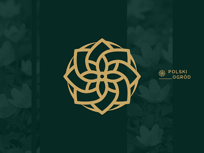 Polish Gardens flower garden identification logo logotype symbol symetric