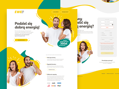 Positive landing page energy landing page page share webdesign
