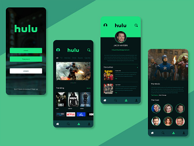 Hulu App Redesign app app design application design application ui branding design hulu app hulu app redesign mobile app mobile app design mobile app development mobile design mobile ui redesign concept trending ui ux