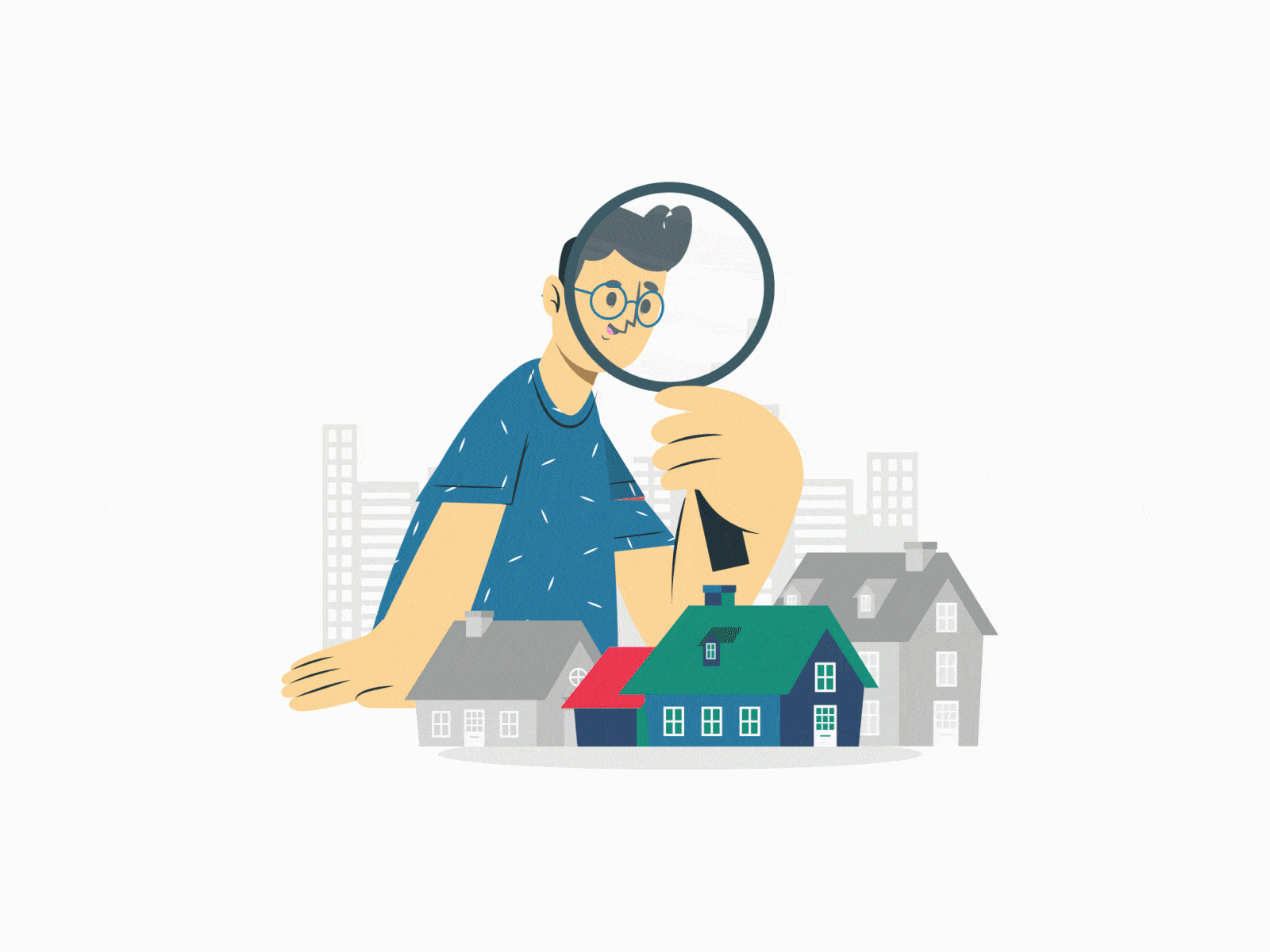 Searching Property 🔍 🏠 - Ezeehousing animation branding design ezeehousing illustration logo minimal real estate search typography ui ux vector