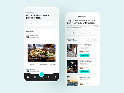 Social media app for make reservations.