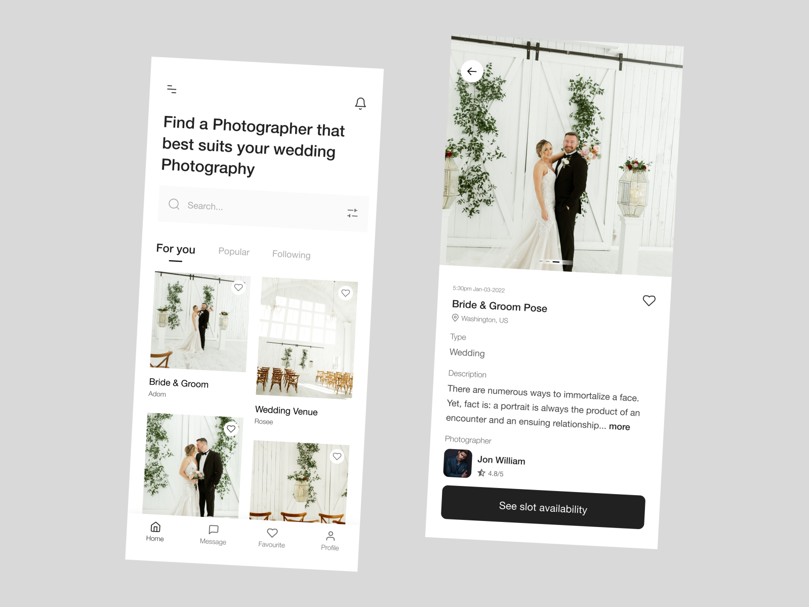 Photographer hiring app by Ibrahim Khalil on Dribbble
