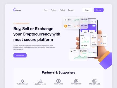 Cryptocurrency Landing Page Design