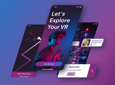 VR Mobile Apps animation app design graphic design ui ux