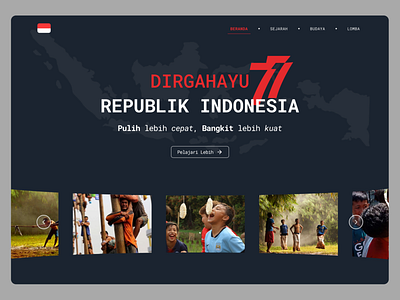 Dirgahayu Indonesia 77 Website design illustration independent indonesia landing page ui ux website