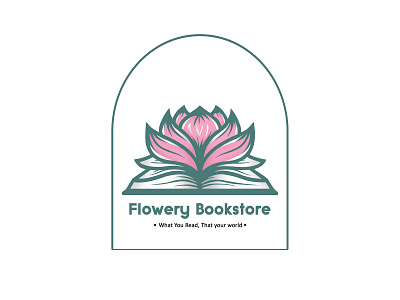 flowery bookstore art branding design design grafis icon illustration illustrator logo typography vector