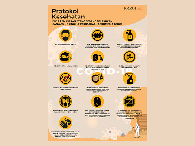 Poster Protokol Kesehatan di lingkungan Kerja art branding covid design design grafis icon illustration illustrator logo product design protokol typography vector