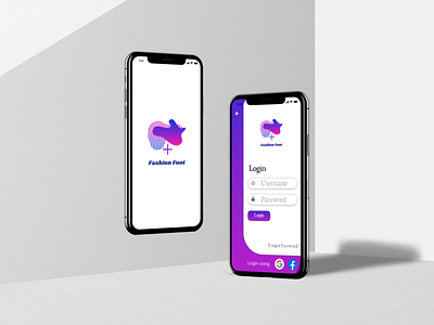 Fashion foot - shopping app app branding debut shot design login login page product card ui