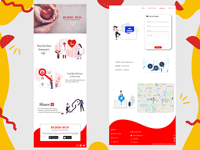 Blood bud - Blood donation website blood donation branding design healthcare illustraion ui uidesign uiux