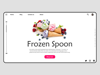 Frozen Spoon - icecream shop website