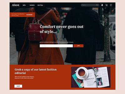 Alaso design fashion brand landing page design web