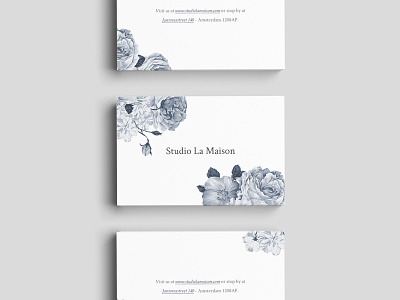 La Maison Business Cards business card classic flowers professional simple simplicity template watercolor