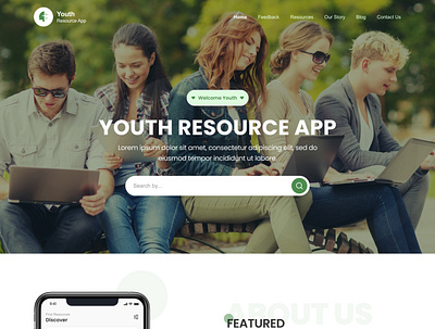 Youth Resource Web Design design graphic design ui