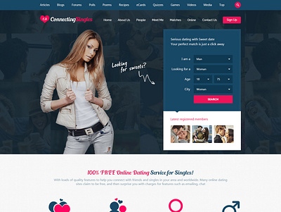 Dating Web Design design graphic design ui