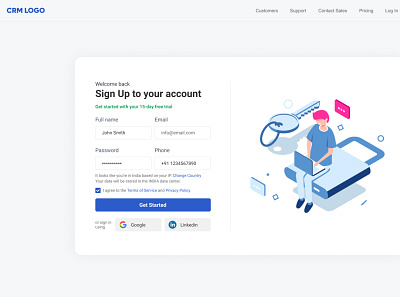 Sign Up page Design design figma graphic design illustration ui