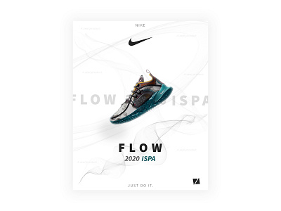 Nike Flow 2020 ISPA branding design graphic design nike poster shoe shoe design shoe poster typography