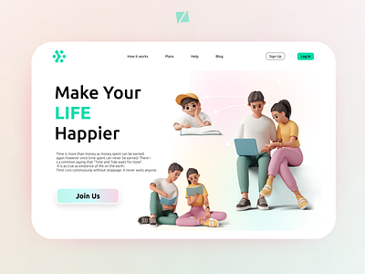 Make Your Life Happier design graphic design landingpage ui ux website