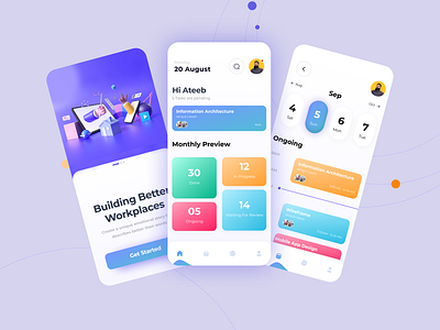 Project & Task Management App app design app ui management app project management app task management app ui ui design uiux