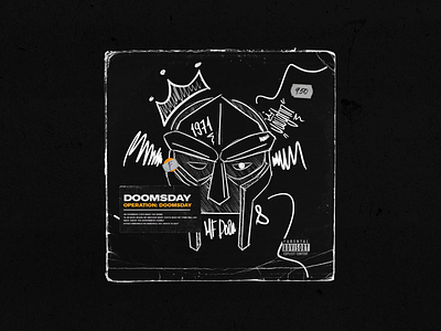 DOOMSDAY / Celebrating MF DOOM album cover animation black and white graffiti hip hop illustration madvillain mf doom vinyl