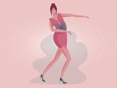 Dancing girl characterdesign dance design elegant first post girl illustraion illustrator nepal nepali pink vector